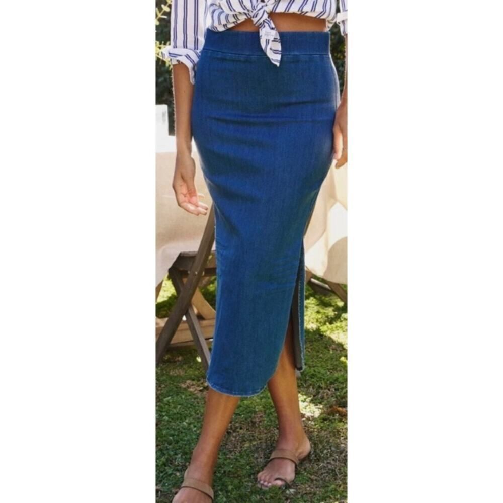 Frank & Eileen Denim Donegal Skirt Sz. 10